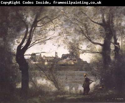 Jean Baptiste Camille  Corot Mantes (mk11)